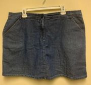 White Stag 16 Micro Mini Denim Skirt y2k Plus Size Pockets Blue Jean