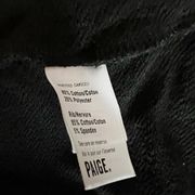 Paige Manon Crewneck Pullover Sweatshirt Cotton Buckle Sleeve Detail Black XS