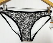 Michael Kors Womens Black White Bikini Swim Bottom Animal Print Small
