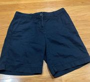 L.L Bean women’s navy blue cotton shorts size 8 .