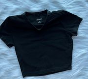 basic black crop top