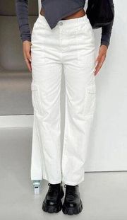 Pawley White Relaxed Fit Straight Leg Cargo Pants 8