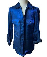 Notations Blue Women’s Button Up Shirt Size Small