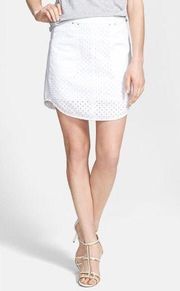 Rebecca Taylor Punched Denim Mini Skirt Size 8 NWT $365.00