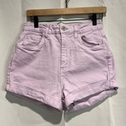 Cotton On High Rise Stretch Light Lavender Shorts, Size 6