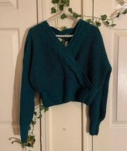 Cropped wrap sweater