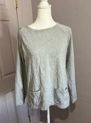 Jeanne Pierre Gray Pullover Cotton Sweater