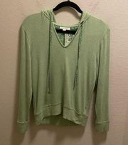 Roller Rabbit Green Lena Ribbed Long Sleeve Hoodie Size Small