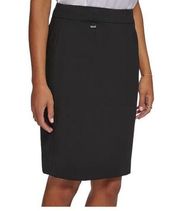 Calvin Klein Solid Black Straight Pencil Skirt Size 6P