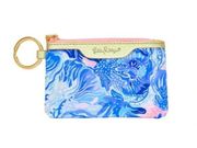 Lilly Pulitzer ID Case Keychain Wallet with Zip Close, Cute Durable Card Holder