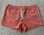 Vuori The Rise The Shine Cargo Frayed Adjustable Shorts Peach Orange Size XL