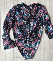 NWT Kut From the Kloth Sheer Floral Button Down Size S