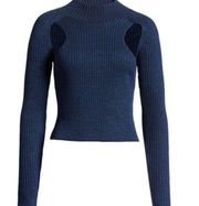 Open Edit Blue Sparkle Cutout L/Sleeve Sweater, medium, $30, B60