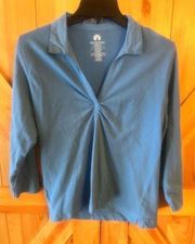 Weatherproof, long sleeve, V-neck women’s top blue size extra large ￼