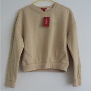 NWT Guess tan cropped crewneck small