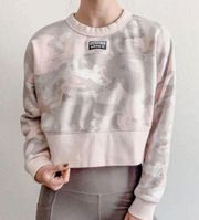 Adidas  Originals Women's Cropped Pink/Gay Camouflage Camo Sweatshirt small​