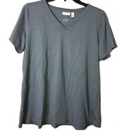 Logo Lori Goldstein The Tee V Neck Green Large