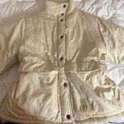 Free People Cream White Puffer Jacket