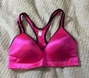 Small  Silky Neon Hot Pink Sports Bra