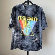 Pink Floyd Distressed Tie Dye Bleach T-Shirt Size XL