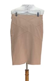 crisscross Detail Womens Stretch Pencil Skirt Pink Size M Minimalist Career