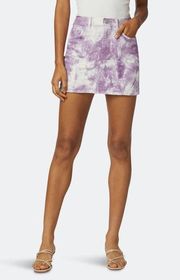 Hudson Women's Size 31 The Viper Tie Dye Denim Mini Skirt In Purple NWT