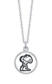 Unwritten Snoopy & Woodstock "Forever Friends" Necklace in Silver MSRP $50 NWT