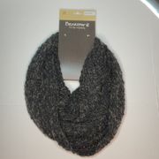 Black Brown Popcorn Infinity Knit Scarf and Mitten Set New!