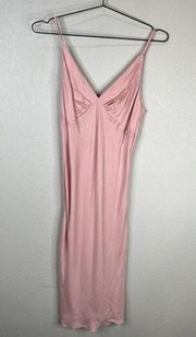 Auguste The Label Keepsake Slip Dress Size US 6 Pink Midi Strappy Sleeve V Neck