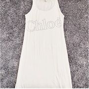 Authentic Chloe Cream Lightweight Logo Dress / Cover Up