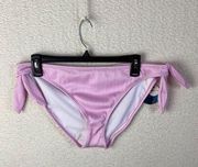 Decree Bikini Bathing Suit Bottoms Pink White Stripe Size XXL New with Tags