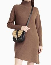 360 CASHMERE. Quincy asymmetric cashmere mini dress.