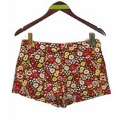 Kate Spade Saturday Floral Red Yellow Women's Shorts Size 2