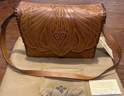 Brand New (NWT)  Santillana Tooled Leather Shoulder Bag (OS)