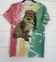 Chemistry Tie Dye Bob Marley Cat Graphic Tee