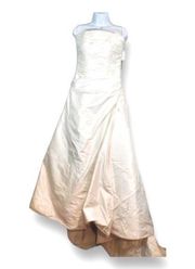 white/ strapless/ beaded/ size 10 wedding dress.