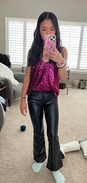 Pink And Gold Sequin Top