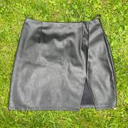 black faux leather mini skirt - size large