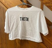 Theta Crop Top Size Large 100% Cotton