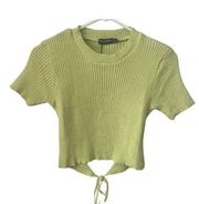 Nasty Gal 🏷️*NWT*  Eyes Wide Open Ribbed Shirt, US 6, Lime