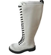 Wild Pair Boots Ryleep White Black Combat Lace Up Tall Boot Women's Size 5M