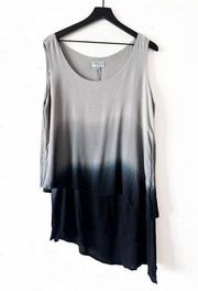 Joseph A. Gray and Black Ombre Tank Top Women's Size 1X