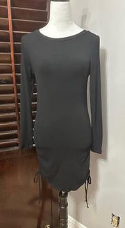 Womens Crush Sheath Dress Black Side Cinch Adjustable Mini M New