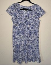 Lauren Ralph Lauren Blue Hydrangea Cotton Nightgown Size Small