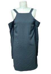 Tibi Black Cold-Shoulder Square Neck Dress Size US 2