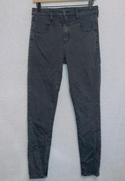 American Eagle  AE Gray Wash Super Stretch Super Hi Rise Jegging Jeans 8 Short