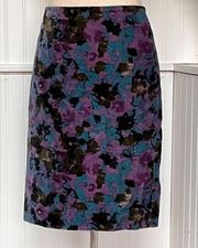 Talbots Purple & Teal Skirt 6 Petite