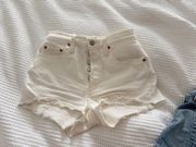 501 White Denim Shorts