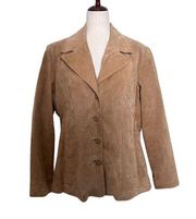 Wilsons Leather Suede Blazer Jacket Tan Camel Boho Western Lightweight XL