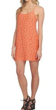 1.State Coral Spaghetti Strap T-back Mini Textured Shimmer Dress XS NEW w Tags